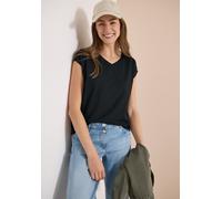 Kurzarmshirt CECIL, Damen, Gr. L (42), palm breeze grün, Jersey, Obermaterial: 50% Baumwolle, 50% Modal, unifarben, normal hüftbedeckend, V-Ausschnitt, abgesteppte Kante, Shirts, Sommershirt mit V-Nec