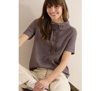 Kurzarmshirt CECIL, Damen, Gr. M (40), macchiato braun, Jersey, Obermaterial: 75% Baumwolle, 23% Polyester, 2% Elasthan, unifarben, normal hüftbedeckend, Rundhals, Shirts, in Two-Tone-Optik (59056722-