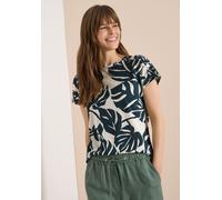 Kurzarmshirt CECIL, Damen, Gr. S (38), bunt (palm breeze grün), Jersey, Obermaterial: 50% Baumwolle, 50% Modal, bedruckt, normal hüftbedeckend, U-Boot-Ausschnitt, abgesteppte Kante, Shirts, Sommershir