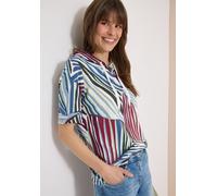 Kapuzenshirt CECIL, Damen, Gr. XL (44), palm breeze grün, Web, 50% Baumwolle, 50% Modal, gestreift, comfort fit normal, ohne Ausschnitt, abgesteppt, Shirts Kapuzenshirt, im soften Baumwoll-Mix (912763