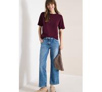 Kurzarmshirt CECIL, Damen, Gr. XS (36), sweet grape rot, Jersey, Obermaterial: 100% Baumwolle, unifarben, normal hüftbedeckend, Rundhals, Shirts Kurzarmshirt, aus weicher Baumwolle (75365907-XS)