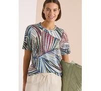 Kurzarmshirt CECIL, Damen, Gr. XXL (46), palm breeze grün, Web, Obermaterial: 65% Polyester, 35% Viskose, bedruckt, lässig geschnitten hüftbedeckend, Rundhals, abgesteppte Kante, Shirts, Sommershirt i