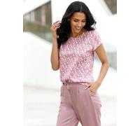 Kurzarmshirt CLASSIC BASICS "Druck-Shirt", Damen, Gr. 56, mauve, ecru, bedruckt, 100% Baumwolle, gemustert, mehrfarbig, Rundhals, Shirts (89157727-56) mauve, ecru, bedruckt