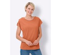 Kurzarmshirt CLASSIC BASICS "Kurzarm-Shirt", Damen, Gr. 38, orange (papaya), 100% Baumwolle, unifarben, Rundhals, Shirts (54519258-38) papaya