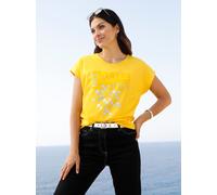 Kurzarmshirt CLASSIC BASICS "Kurzarm-Shirt", Damen, Gr. 42, sonnengelb, 100% Baumwolle, bedruckt, gemustert, mehrfarbig, Rundhals, Shirts (59306631-42) sonnengelb