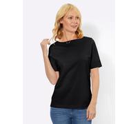 Kurzarmshirt CLASSIC BASICS "Shirt", Damen, Gr. 36, schwarz, 100% Baumwolle, unifarben, U-Boot-Ausschnitt, Shirts (82604844-36) schwarz