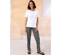 Kurzarmshirt CLASSIC BASICS "Shirt", Damen, Gr. 44, weiß, 100% Baumwolle, geblümt, unifarben, Rundhals, Shirts (44810440-44) weiß