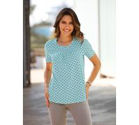 Kurzarmshirt CLASSIC BASICS "Shirt", Damen, Gr. 52, grün (mint, gemustert), 100% Baumwolle, gemustert, mehrfarbig, Rundhals, Shirts (70019354-52) mint, gemustert