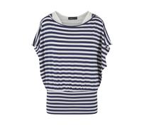 Kurzarmshirt CLOUD 5IVE "CLOUD 5IVE Damen", Damen, Gr. S, schwarz-weiß (weiß, navy), 100% Viskose, gestreift, loose fit, Balconnet, Shirts (11331426-S) weiß, navy