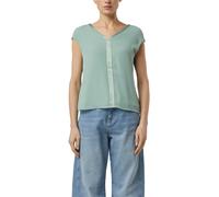 Kurzarmshirt COMMA, Damen, Gr. 36, mint, Single Jersey, Obermaterial: 93% Viskose, 7% Elasthan. Futter: 93% Viskose, 7% Elasthan, unifarben, tailliert hüftbedeckend, V-Ausschnitt, Shirts, mit Viskose