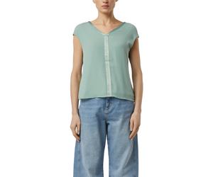 Kurzarmshirt COMMA, Damen, Gr. 46, mint, Single Jersey, Obermaterial: 93% Viskose, 7% Elasthan. Futter: 93% Viskose, 7% Elasthan, unifarben, tailliert hüftbedeckend, V-Ausschnitt, Shirts, mit Viskose
