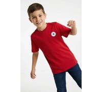 Kurzarmshirt CONVERSE "für Kinder", Jungen, Gr. 116, enamel rot, Stoff, Obermaterial: 100% Baumwolle, bedruckt, unifarben, normal, Rundhals, eingesetzt abgesteppt, Shirts, Kurzarm, sportlicher Stil, R
