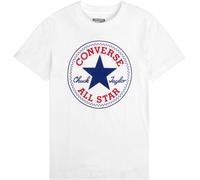 Kurzarmshirt CONVERSE "für Kinder", Jungen, Gr. 128, weiß, Stoff, Obermaterial: 100% Baumwolle, bedruckt, unifarben, normal, Rundhals, eingesetzt abgesteppt, Shirts, für Kinder (39517822-128) weiß