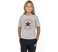 Kurzarmshirt CONVERSE "für Kinder", Jungen, Gr. 164/170 (176), grau (dunkelgrau heat), Stoff, Obermaterial: 60% Baumwolle, 40% Polyester, bedruckt, unifarben, normal, Rundhals, eingesetzt abgesteppt, 