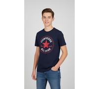 Kurzarmshirt CONVERSE "für Kinder", Jungen, Gr. 98, obsidian, enamel rot, Stoff, Obermaterial: 60% Baumwolle, 40% Polyester, bedruckt, unifarben, normal, Rundhals, eingesetzt abgesteppt, Shirts, mit R