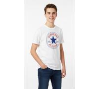 Kurzarmshirt CONVERSE "für Kinder", Jungen, Gr. 98, weiß, Stoff, Obermaterial: 100% Baumwolle, bedruckt, unifarben, normal, Rundhals, eingesetzt abgesteppt, Shirts, Kurzarm, sportlicher Stil, mit Logo