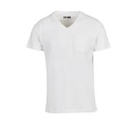 Kurzarmshirt DEF "DEF Herren T-Shirt", Herren, Gr. S, weiß, 100% Baumwolle, unifarben, normal, V-Ausschnitt, Shirts Kurzarmshirt (88304706-S)