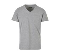 Kurzarmshirt DEF "DEF Herren T-Shirt", Jungen, Gr. 4XL, grau, 100% Baumwolle, unifarben, normal, V-Ausschnitt, Shirts (38188137-4XL) grau