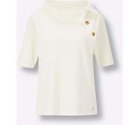 Kurzarmshirt CREATION L PREMIUM "Modal-Shirt", Damen, Gr. 50, weiß (ecru), 65% Modal, 30% Polyester, 5% Elasthan, unifarben, Shirts (52316611-50) ecru