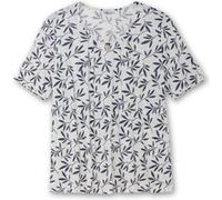 Sheego Kurzarmshirt 52/54 ecru-gemustert