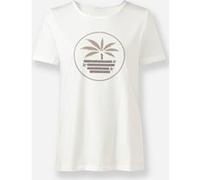 Kurzarmshirt ecru-taupe-bedruckt 42