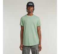 Kurzarmshirt G-STAR "Lash", Herren, Gr. L, birds egg grün, Jersey, Obermaterial: 100% Baumwolle, unifarben, normal hüftbedeckend, Rundhals, Umschlagsaum, Shirts, Rundhals, Logoapplikation (11482748-L)