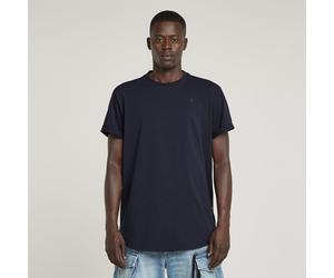 Kurzarmshirt G-STAR "Lash", Herren, Gr. S, blau (salute), Jersey, Obermaterial: 100% Baumwolle, unifarben, normal hüftbedeckend, Rundhals, Umschlagsaum, Shirts, Rundhals, Logoapplikation (75460602-S)