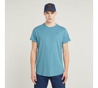 Kurzarmshirt G-STAR "Lash", Herren, Gr. XL, grau (niagara), Jersey, Obermaterial: 100% Baumwolle, unifarben, normal hüftbedeckend, Rundhals, Umschlagsaum, Shirts, Rundhals, Logoapplikation (84515347-X