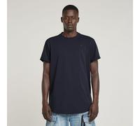 Kurzarmshirt G-STAR "Lash", Herren, Gr. XXL, blau (salute), Jersey, Obermaterial: 100% Baumwolle, unifarben, normal hüftbedeckend, Rundhals, Umschlagsaum, Shirts, Rundhals, Logoapplikation (75460602-X