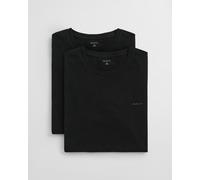 Kurzarmshirt GANT "C-NECK T-SHIRT 2-PACK", Herren, Gr. L, schwarz, Web, Obermaterial: 100% Baumwolle, regular fit normal, Rundhals, eingesetzt abgesteppte Kante, Shirts, Mit Rundhalsausschnitt (732389