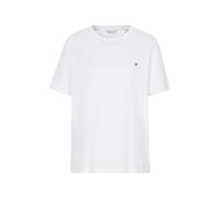 Kurzarmshirt GANT "PRINTED ARCHIVE SHIELD T-SHIRT", Damen, Gr. S, weiß, Single Jersey, Obermaterial: 100% Baumwolle, regular fit, Rundhals, Shirts Kurzarmshirt, kleine Logostickerei auf der Brust (680