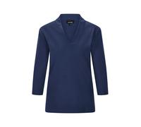 Kurzarmshirt GOLDNER "Basic-Shirt aus Interlock-Jersey", Damen, Gr. 38, blau (marine), Obermaterial: 100% Baumwolle CO., Shirts (44804116-38) marine
