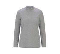 Kurzarmshirt GOLDNER "Baumwollshirt mit Langarm", Damen, Gr. 52, grau (grau, melange), Obermaterial: 95% Baumwolle CO. 5% Elasthan EL., figurumspielend, Gerade, Shirts, stretchbequemer Baumwolljersey