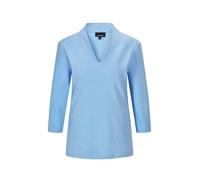 Kurzarmshirt GOLDNER "Elegantes Basic-Shirt mit V-Ausschnitt", Damen, Gr. 38, blau (hellblau), Obermaterial: 100% Baumwolle CO., Modisch, Shirts, V-Ausschnitt (23599046-38) hellblau