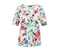 Kurzarmshirt GOLDNER "Florales Shirt in bunten Farben mit Halbarm", Damen, Gr. 42, bunt (bunt, gemustert), Obermaterial: 95% Viskose CV. 5% Elasthan EL., Basic, figurumspielend, Gerade, Shirts, Blumen