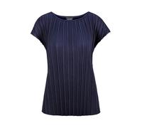 Kurzarmshirt GOLDNER "Kurzarm-Oberteil mit U-Boot-Ausschnitt", Damen, Gr. 38, blau (marine), Obermaterial: 92% Polyester PES. 8% Elasthan EL., weit, Sonstiges, Shirts, Slinky-Qualität (83260331-38) ma