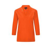 Kurzarmshirt GOLDNER "Kurzgröße Elegantes Basic-Shirt mit V-Ausschnitt", Damen, Gr. 23, orange (terrakotta), Obermaterial: 100% Baumwolle CO., Modisch, Shirts, V-Ausschnitt (50391911-23) terrakotta