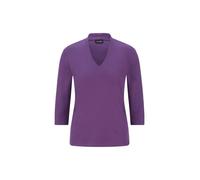 Kurzarmshirt GOLDNER "Kurzgröße Elegantes Basic-Shirt mit V-Ausschnitt", Damen, Gr. 24, lila, Obermaterial: 100% Baumwolle CO., Modisch, V-Ausschnitt, Shirts, V-Ausschnitt (33979059-24) lila
