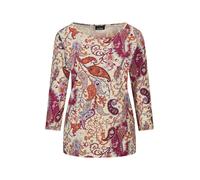 Kurzarmshirt GOLDNER "Kurzgröße Florales Jerseyshirt, Paisley-Muster", Damen, Gr. 23, bunt (bunt, gemustert), Obermaterial: 95% Baumwolle CO. 5% Elasthan EL., Shirts (43633334-23) bunt, gemustert