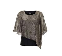 Kurzarmshirt GOLDNER "Kurzgröße Jerseyshirt mit Glanzakzenten", Damen, Gr. 22, schwarz (schwarz, metallic, gemustert), Obermaterial: 100% Polyester PES., figurumspielend, Sonstiges, Shirts, Überwurf (