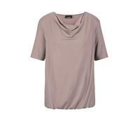 Kurzarmshirt GOLDNER "Kurzgröße Shirt", Damen, Gr. 25, beige (taupe), Obermaterial: 95% Viskose CV. 5% Elasthan EL., Basic, normal, Gerade, Shirts, Sonstige (27013149-25) taupe