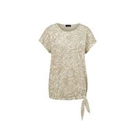 Kurzarmshirt GOLDNER "Kurzgröße Shirt mit U-Boot-Ausschnitt", Damen, Gr. 24, beige (beige, gemustert), Obermaterial: 100% Baumwolle CO., figurumspielend, Sonstiges, Shirts, U-Boot-Ausschnitt (41868911