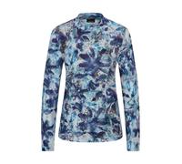 Kurzarmshirt GOLDNER "Langarm Jersey-Shirt mit Allover-Druck", Damen, Gr. 44, blau (blau, gemustert), Obermaterial: 62% Polyester PES. 33% Viskose CV. 5% Elasthan EL., Shirts (25592711-44) blau, gemus