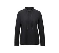 Kurzarmshirt GOLDNER "Langarm Viskose-Pullover, Stehbund", Damen, Gr. 38, schwarz, Obermaterial: 70% Viskose CV. 25% Polyester PES. 5% Elasthan EL., Modisch, Sonstiges, Shirts, Sportive Kordel (320446