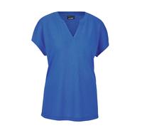 Kurzarmshirt GOLDNER "Luftiges Basicshirt mit V-Ausschnitt", Damen, Gr. 42, blau (royalblau), Obermaterial: 80% Polyester PES. 20% Viskose CV., Shirts (99289348-42) royalblau