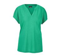 Kurzarmshirt GOLDNER "Luftiges Basicshirt mit V-Ausschnitt", Damen, Gr. 48, grün, Obermaterial: 80% Polyester PES. 20% Viskose CV., Shirts (33775944-48) grün