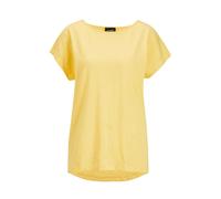 Kurzarmshirt GOLDNER "Shirt", Damen, Gr. 40, gelb, Obermaterial: 95% Baumwolle CO. 5% Elasthan EL., Basic, gerade, Gerade, Shirts, verläöngertes Rückenteil (24910367-40) gelb