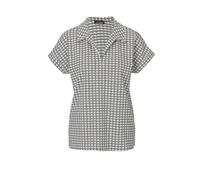 Kurzarmshirt GOLDNER "Shirt mit dezentem Jacquard", Damen, Gr. 44, schwarz (schwarz, weiß, gemustert), Obermaterial: 50% Viskose CV. 45% Polyester PES. 5% Elasthan EL., Sonstiges, Shirts, keine/nicht