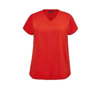 Kurzarmshirt GOLDNER "Shirt mit V-Ausschnitt", Damen, Gr. 46/48, rot, Obermaterial: 100% Baumwolle CO., V-Ausschnitt, Gerade, Shirts, Tiefer Rundhalsausschnitt (97227861-46) rot