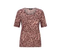 Kurzarmshirt GOLDNER "Viskoseshirt mit abstraktem Floraldruck", Damen, Gr. 54, rot (rostrot, koralle, gemustert), Obermaterial: 50% Polyester PES. 50% Viskose CV., Modisch, Gerade, Shirts, stretchbequ